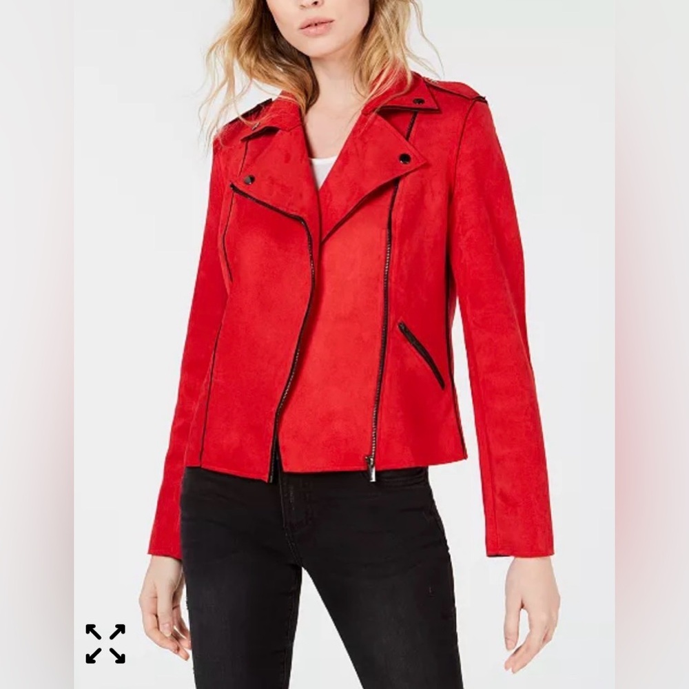 Smooth in faux suede, Kut from the Kloth's Haddie moto jacket is a style upgrad
